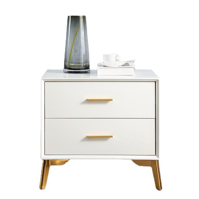 Contemporary Accent Table Nightstand 2 Drawers Night Table for Home