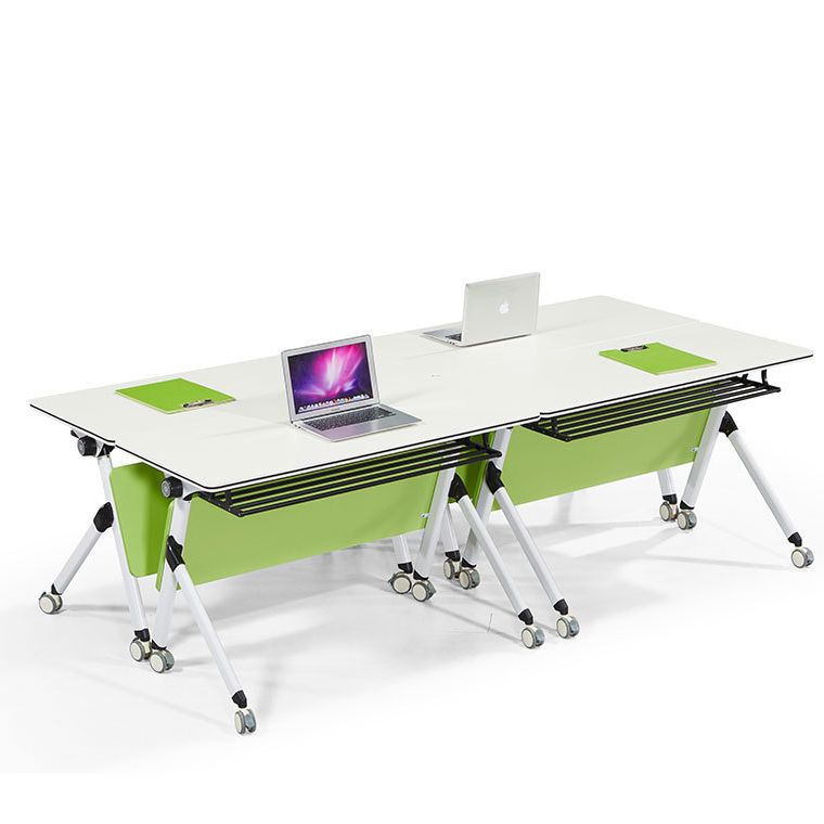 Modern Manufactured Wood Office Desk Rectangular Desk with Wheels