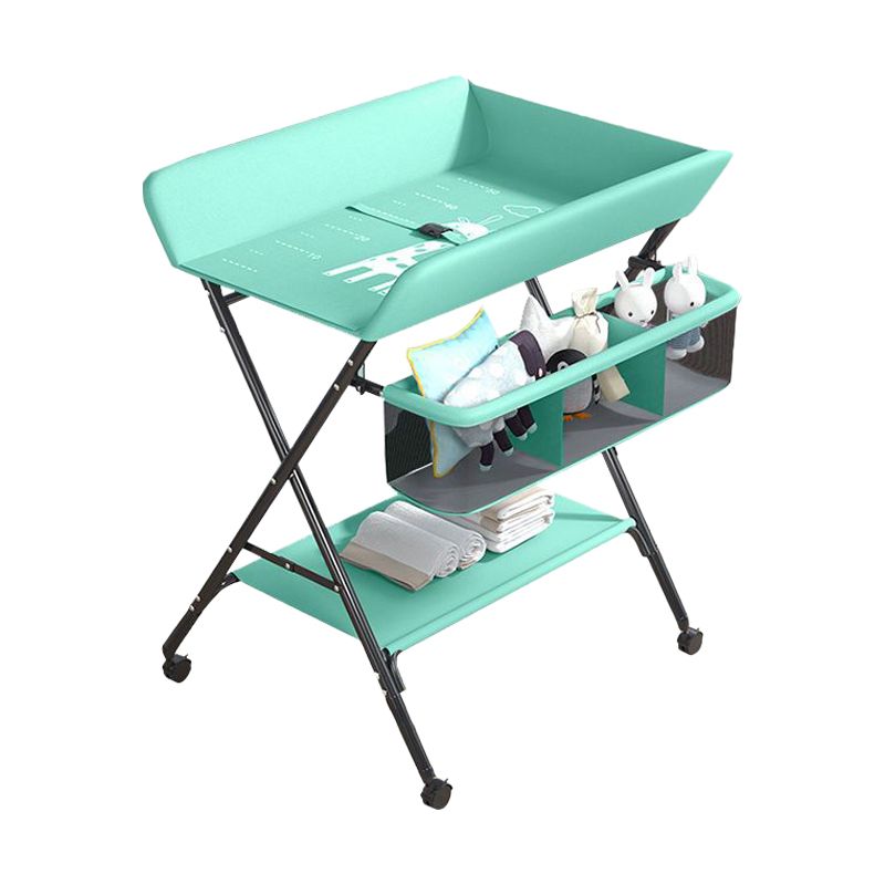 Folding Changing Table Modern Baby Changing Table with Basket