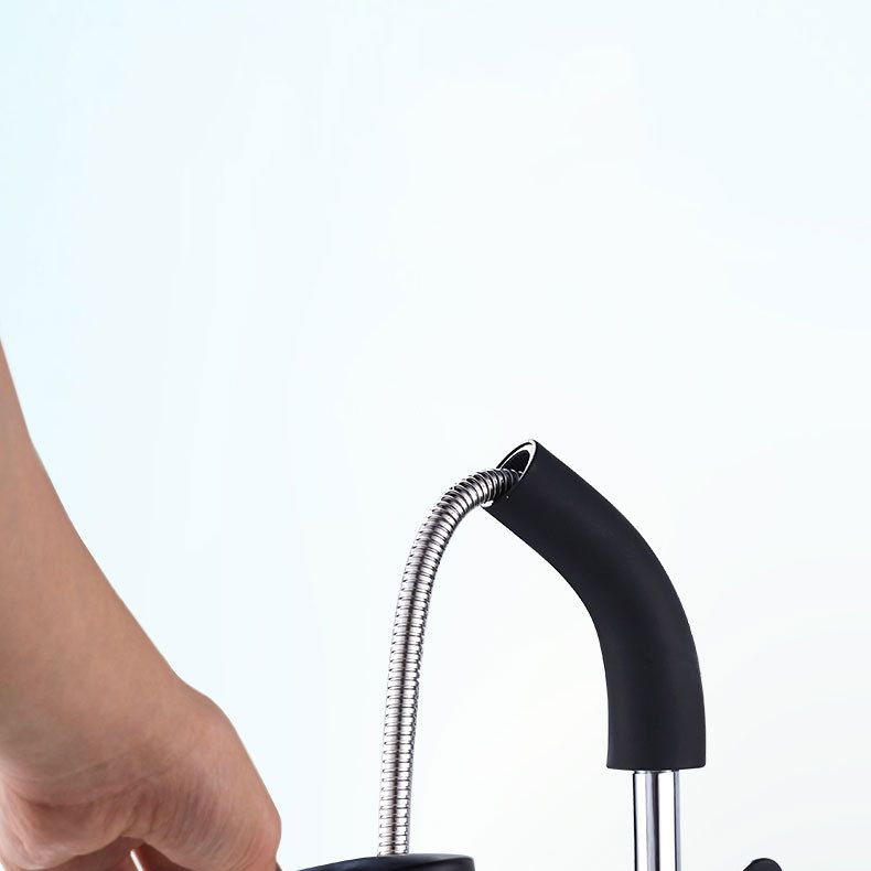 Modern 1-Handle Faucet 1-Hole with Water Dispenser Copper Pull down Faucet