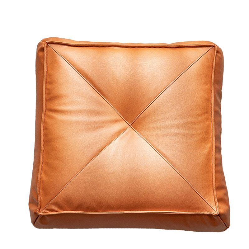 Glam Pouf Ottoman Faux Leather Stain Resistant Solid Color Square Ottoman