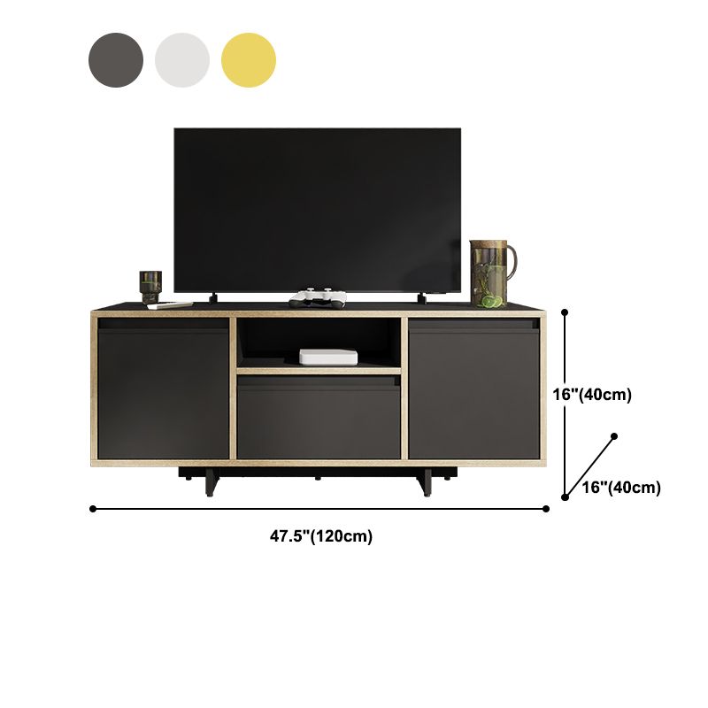 Wooden TV Cabinet Modern Minimalist Home Open Media Console TV Stand