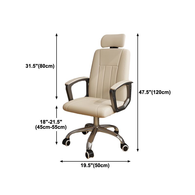 Chrome Metal Frame Modern Desk Chair with Padded Arms Executive Task Chair with High Back