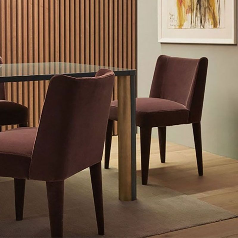 Modern Chairs Dining Armless Chair with Wooden Legs for Kitchen