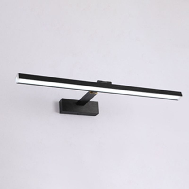 Modern Style Linear Wall Sconce Lighting Metal LED Bathroom Wall Light Fixture in Black