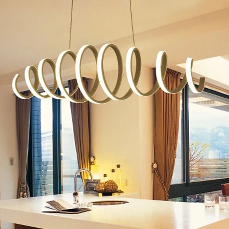 Modern Simplicity Twisting Pendant Chandelier Acrylic Hanging Light Fixture for Coffee Shop