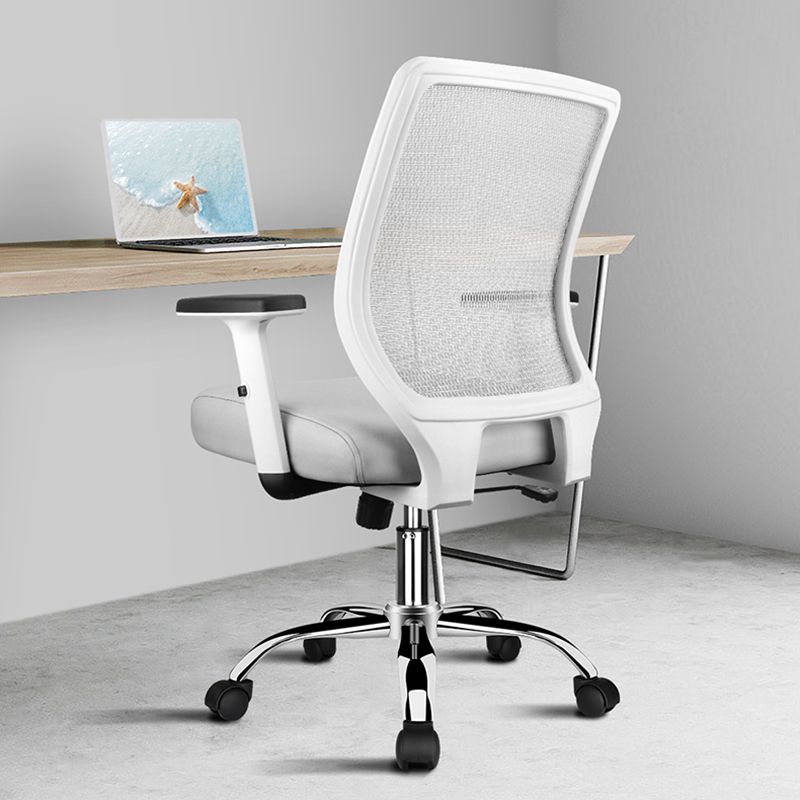 Arms Included Office Chair Ergonomic Mid Back Chair with Caster Wheels