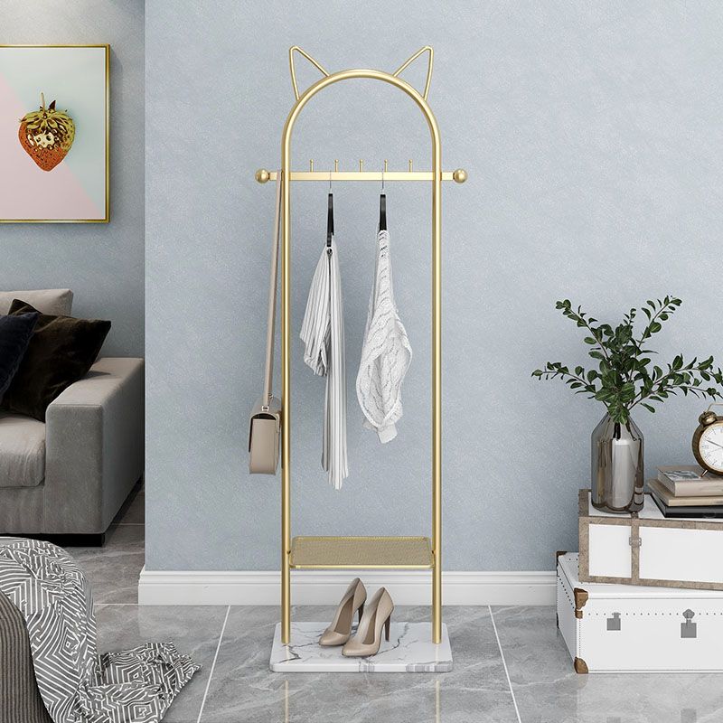 Modern Metal Hall Stand with Hooks Storage Shelf Coat Hanger