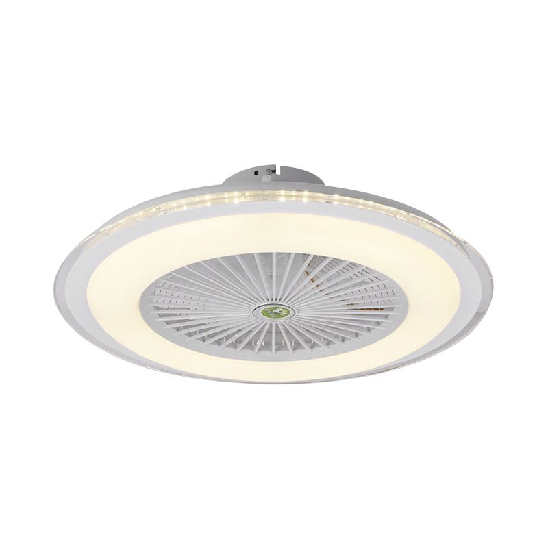 Acrylique circulaire semi semi-rincol Mount modernisme chambre 5 lames ventilateur de plafond LED Light dans le café gris / blanc / foncé, 23,5 "W