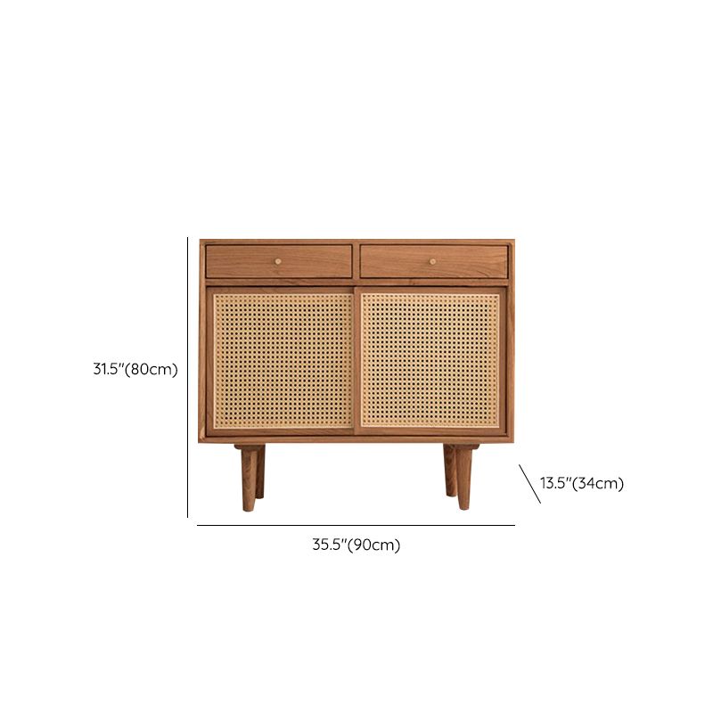 Solid Wood Storage Sideboard Modern Rectangle Server for Dining Room