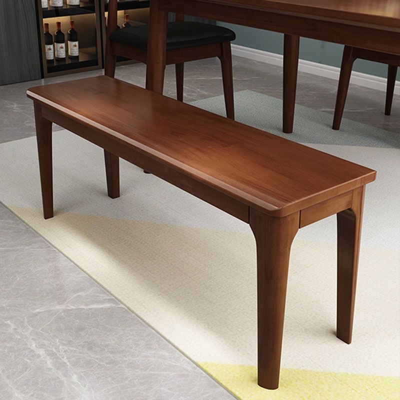 Contemporary Rubber Wood Bedroom Bench 17.3" Height Seating Bench with Legs