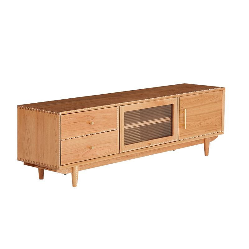 Scandinavian TV Media Console Solid Wood TV Stand for Living Room