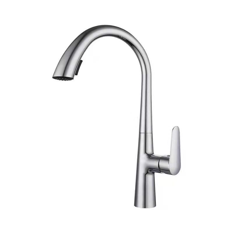 Modern 1-Handle Faucet Pull down Stainless Steel Standard Kitchen Faucet