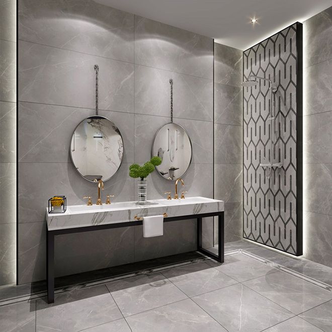 Contemporary Floor and Wall Tile Porcelain Marble Printed Frosted Tile