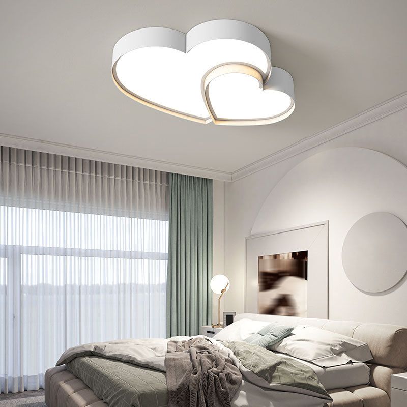 Geometric Shape Flush Light Modern Style Metal 2 Light Flush Mount for Bedroom