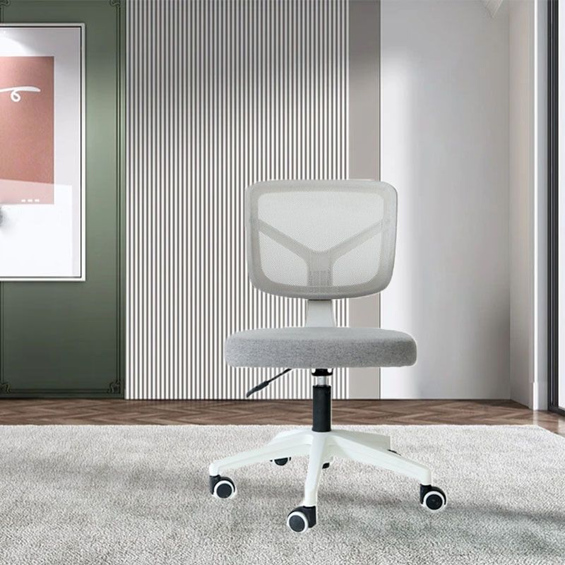 Rotatable Mesh Office Chair Nylon Frame Armless Desk Chair with Wheels