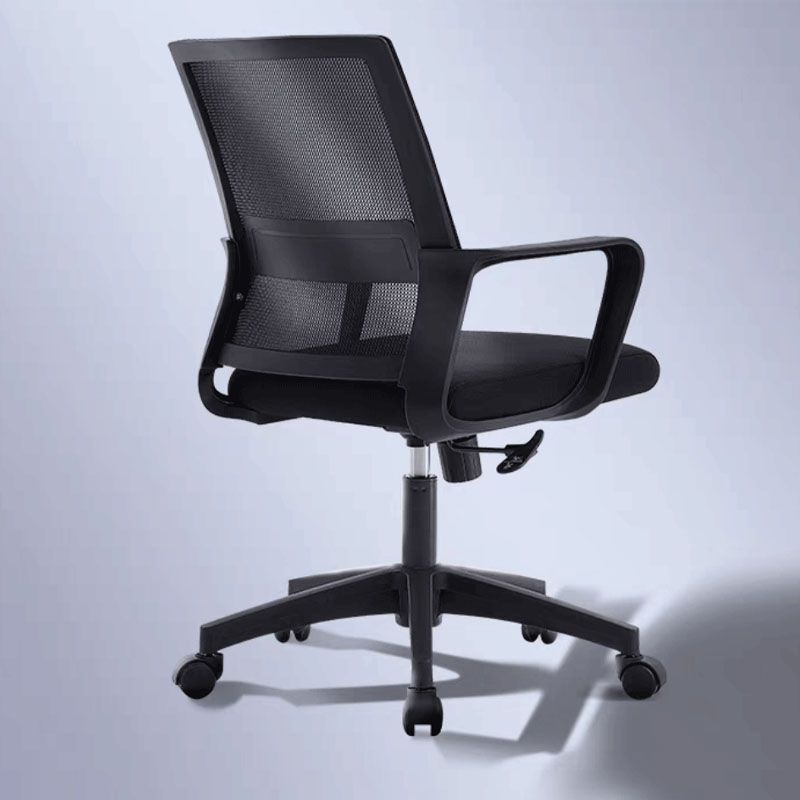 Modern Plastic Desk Chair Black and White Mesh Home Office Chair with Mid Back