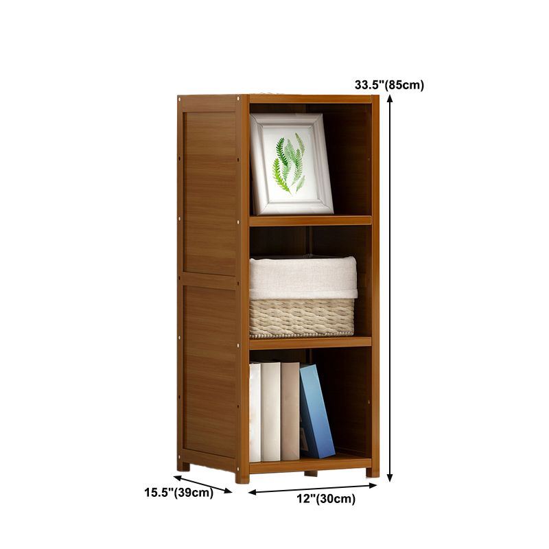 Bamboo Bookshelf Modern Style Bookcase for Home Office 12" W X 15.5" D