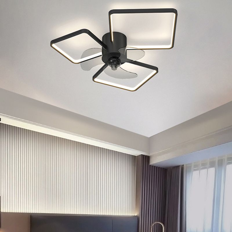 Metal Ceiling Fan Light Modern Style Ceiling Fan Lighting for Living Room