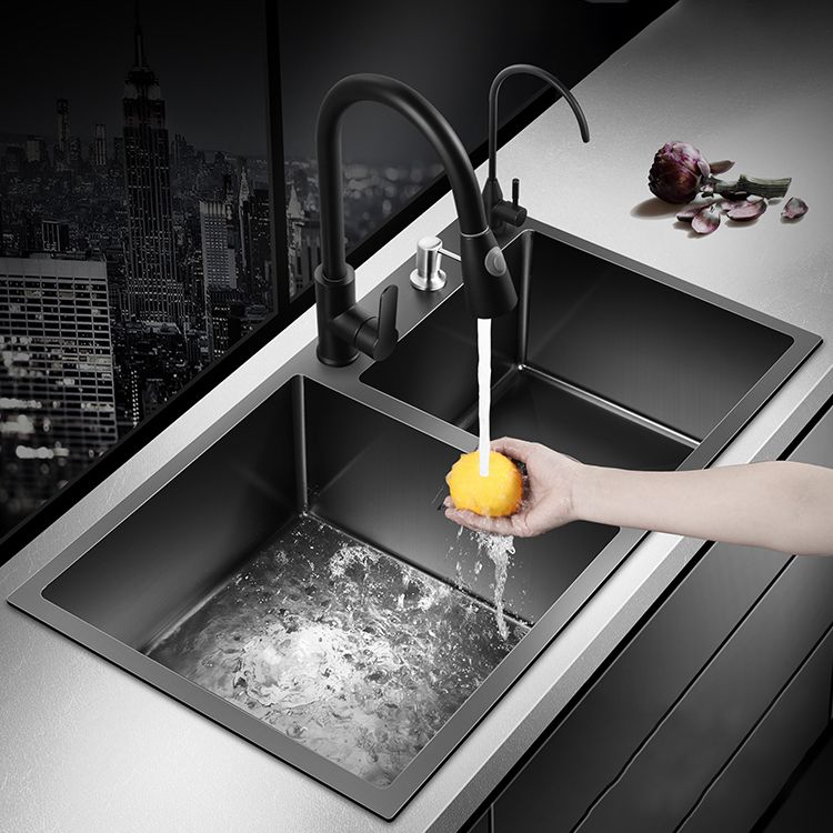 Modern Style Kitchen Sink Stainless Steel Drop-In Kitchen Sink with Drain Strainer Kit