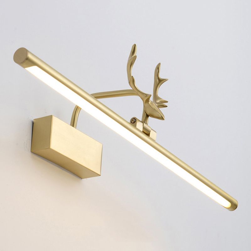 Antlers LED Mirror Front Light Gold Vanity Light with Acrylic Shade for Bathroom