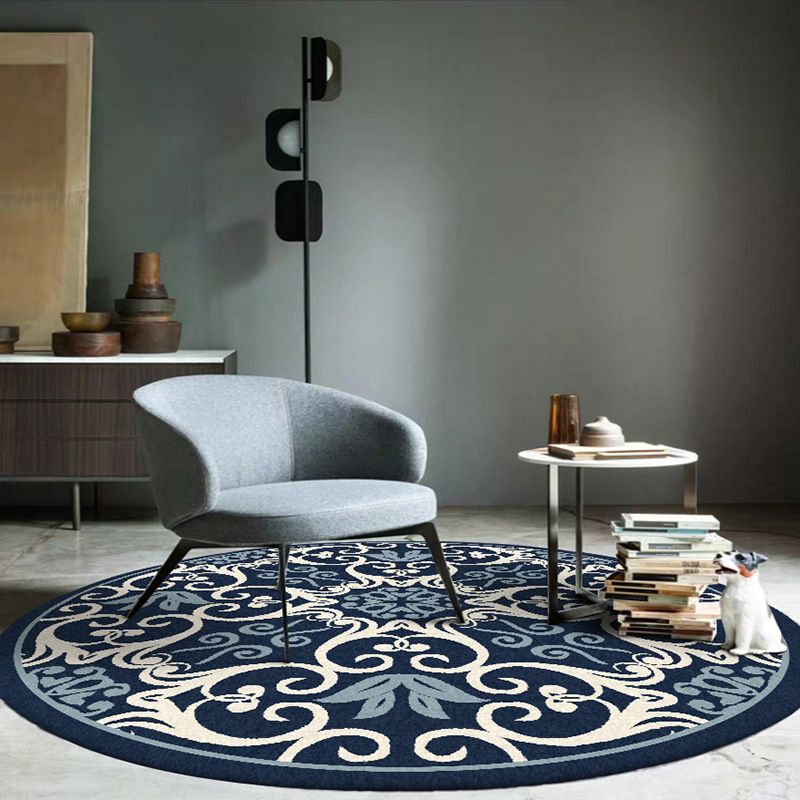 Moroccan Bedroom Area Rug Multicolor Scrolling Pattern Rug Synthetics Non-Slip Washable Pet Friendly Indoor Carpet