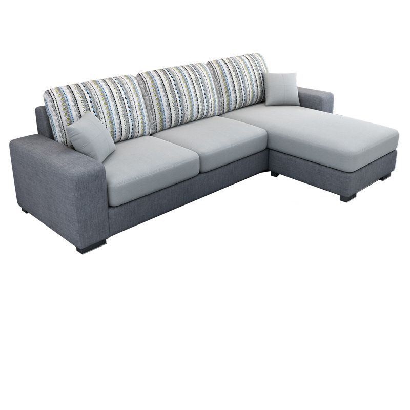 Square Arm 3-Seater Pillowed Back Cushions Sectionals with Chaise