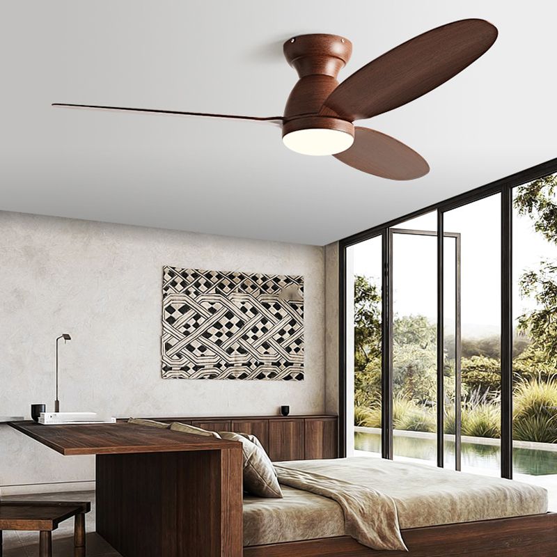 Fan Shape Metal Ceiling Fan Modern Style 1-Light Ceiling Mount Fans Fixture