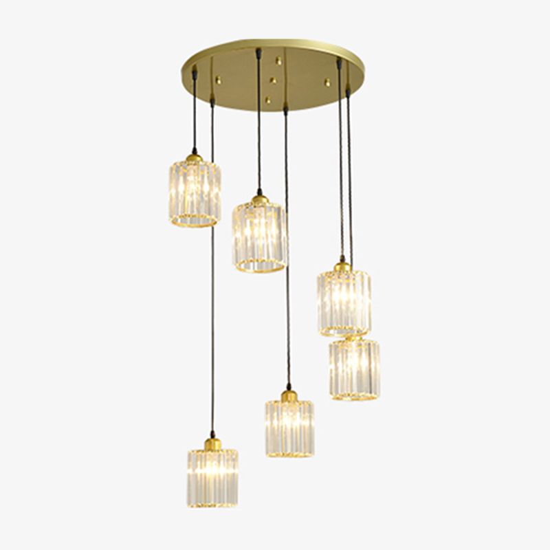 Contemporary Cube Pendant Light Glass Multi Light Hanging Pendant for Living Room