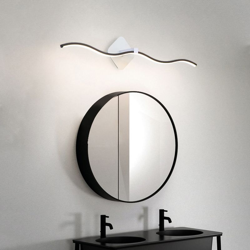 Nordic Style Metal Vanity Light Curve Shape Vanity Lamp for Shower Room