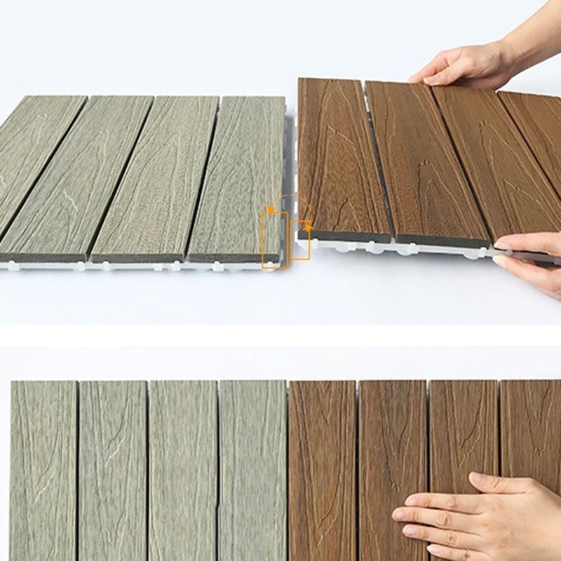 Outdoor Floor Board Wooden Square Stripe Composite Floor Patio