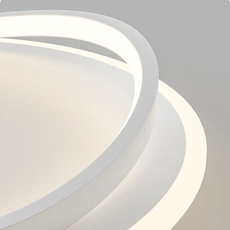 Matte White Contemporary Flush Mount Iron and Acrylic Round LED Flush