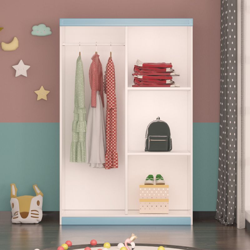 Animals Bedroom Armoire Wooden Kid's Wardrobe with Shelved and Door