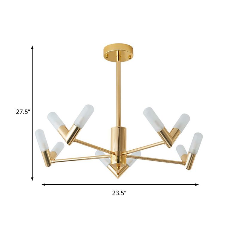 Modern Tube Ceiling Chandelier Metal 10/30 Lights Dinging Room Hanging Ceiling Light in Brass