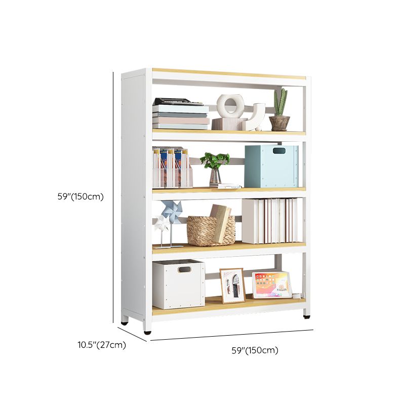 Modern Wood Open Back Shelf Bookcase Shelves Included for Home Office