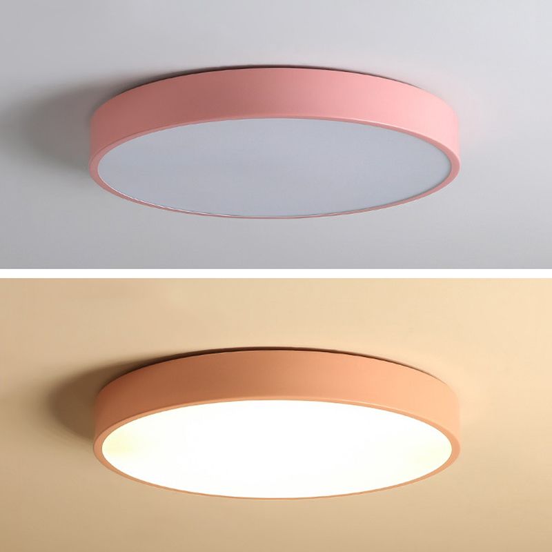 1-Light Round Flush Mount Ceiling Light Fixtures Modern Metal Led Flush Mount