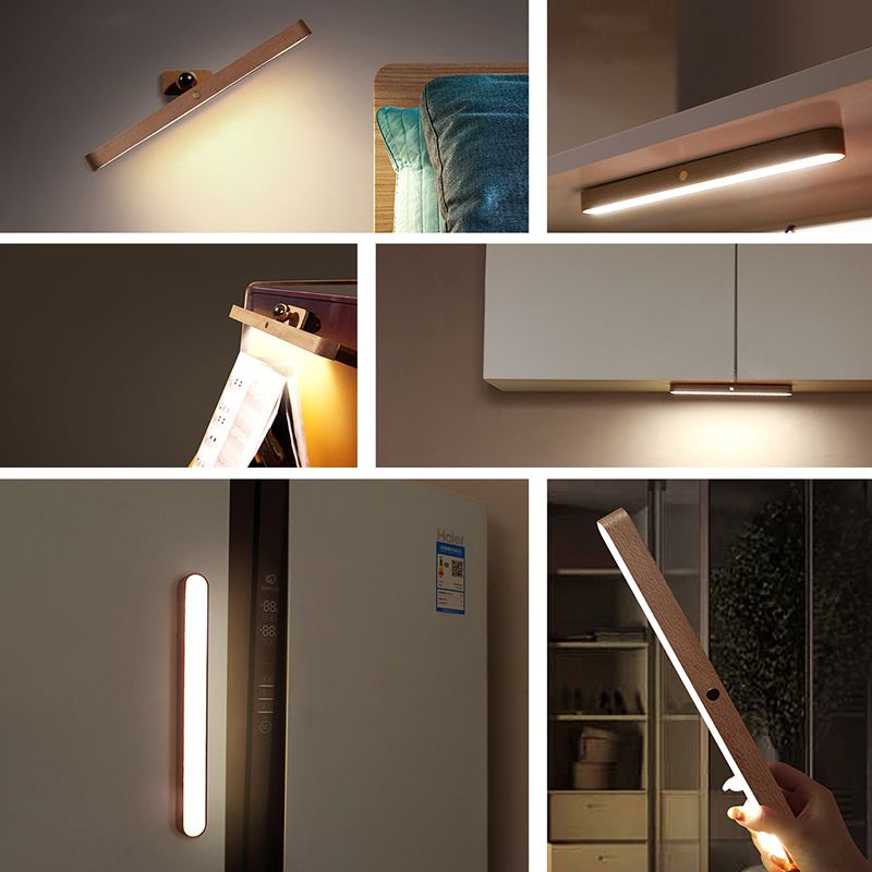 Simplicidad Luces de espejo de tocador alargado Luz de la pared de madera Accesorios para el baño