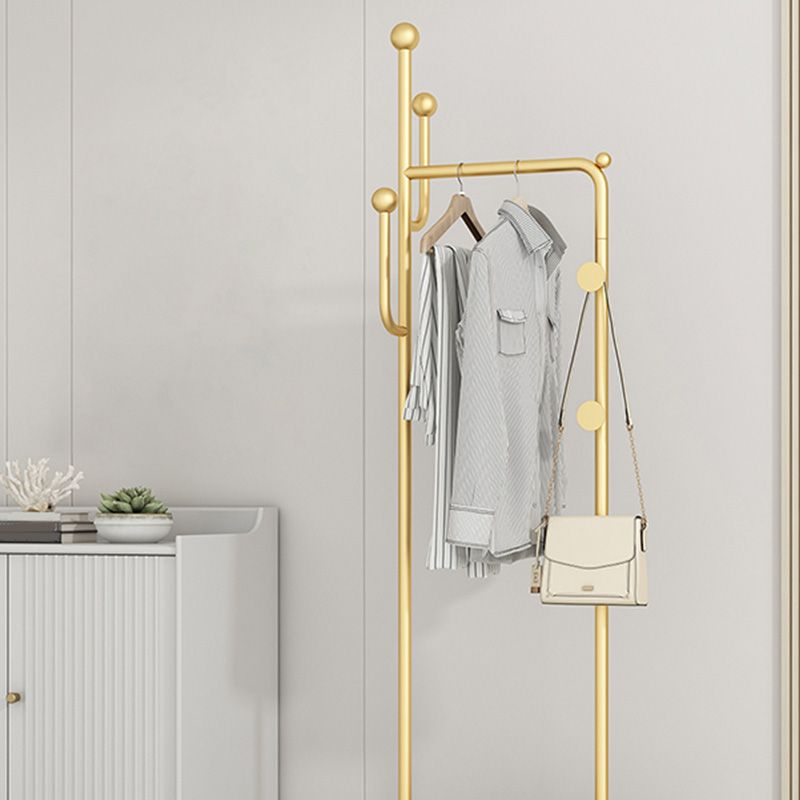 Gorgeous Metal Coat Rack Modern Style Coat Hanger with Storage Basket