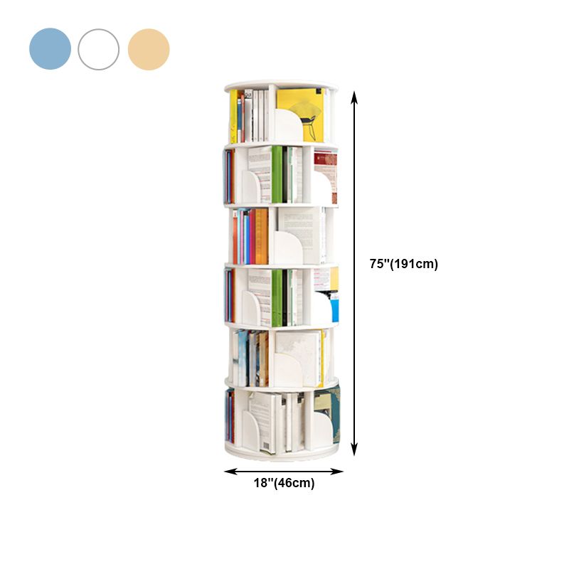 Modern Artificial Wood Bookcase Cylinder Bookshelf for Home Office