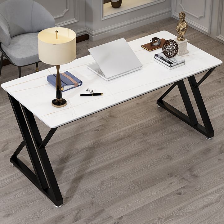 Home Office Sled Writing Desk Modern Style Stone Writing Desk