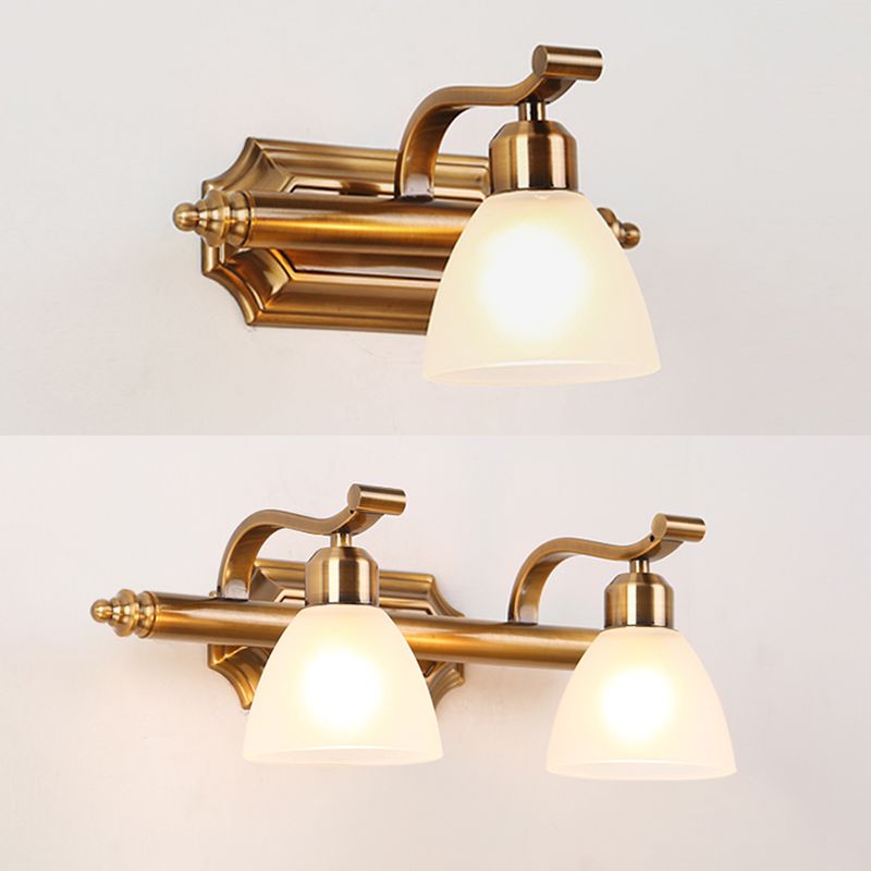 Modern Minimalist Brass LED Light Vanity Sconce Lights above Mirror for Washroom Powder Room