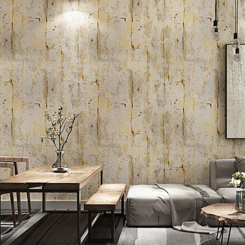 Industrial Distressed Stone Wallpaper for Living Room Personalized Wall Art in Pastel Color