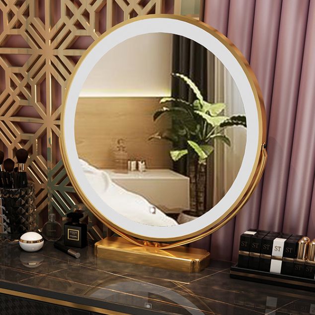 Glam With Drawer Lighted Mirror Bedroom Wooden Dressing Table