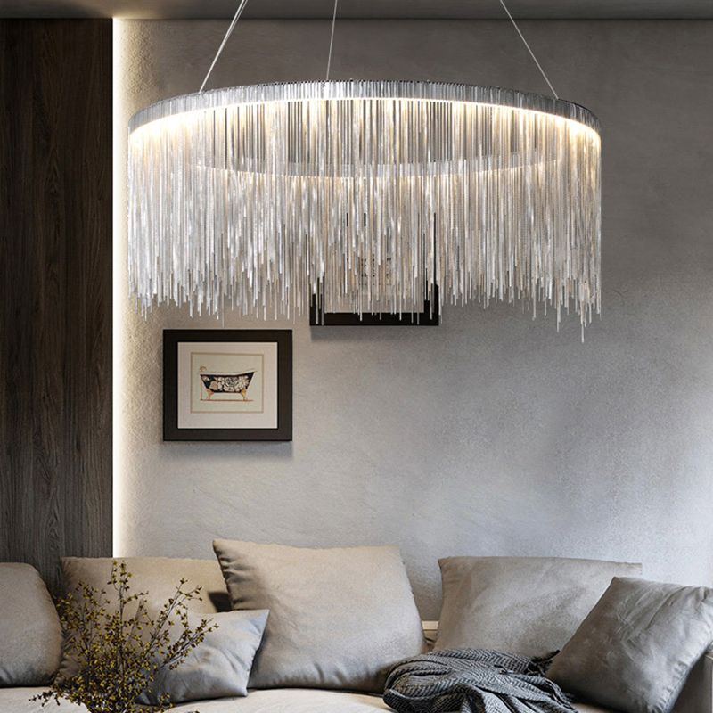 Postmodern Style Tassel Chandelier Light Nordic Minimalist Style Pendant Lamp for Bedroom