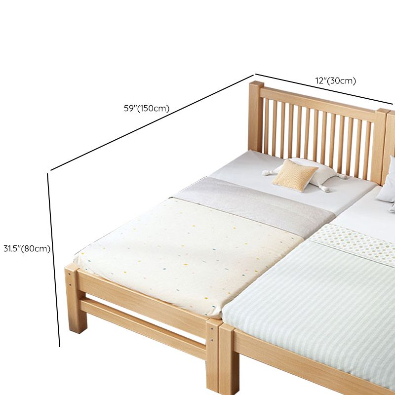 Solid Wood Kids Bed No Theme Natural Toddler Bed with Mattress