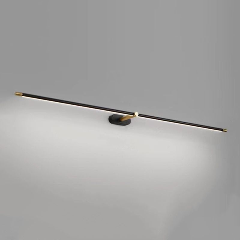 Contemporary Black Single Bathroom Vanity Light Single LED Metal Bath Bar