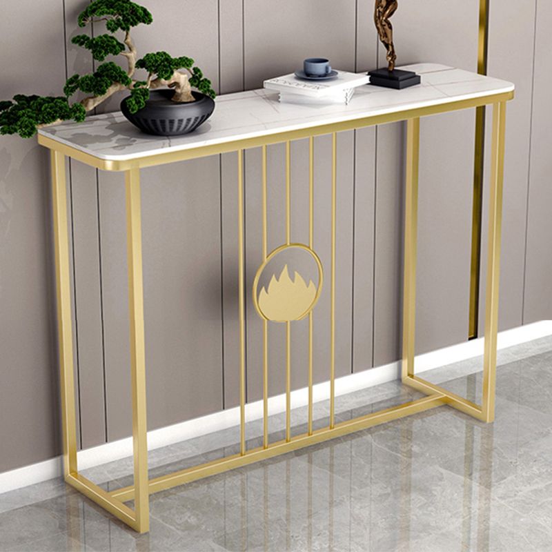 Glam Slate Rectangle Console Table Scratch Resistant Stain Resistant Sofa Table