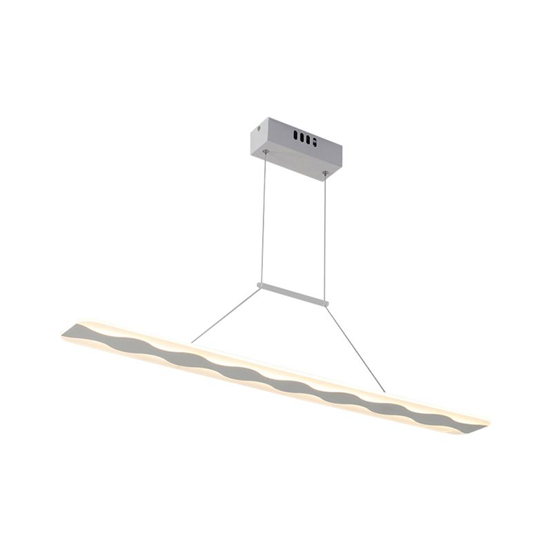 Linear Living Room Ceiling Light Acrylic LED Modern Hanging Pendant in Warm/White Light, 39"/47" Wide