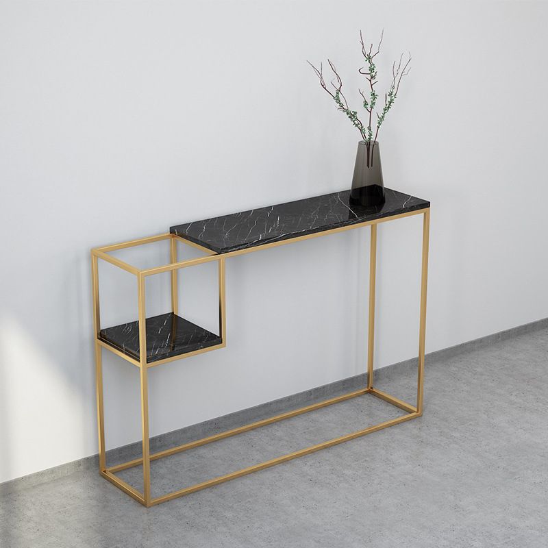 Stone Modern Console Table with Shelf,  31.49  inch Frame Console Table