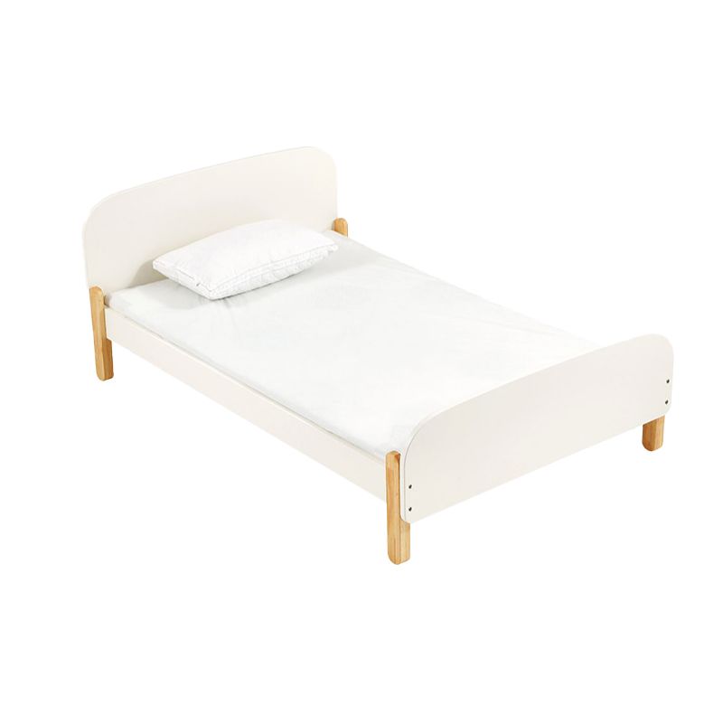 White Wooden Standard Bed Contemporary Mattress Included Bed with Storage